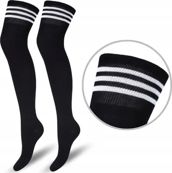 Dámské ponožky DÁMSKÉ PODKOLENKY bavlněné s žebrovaným lemem, černé *37-41