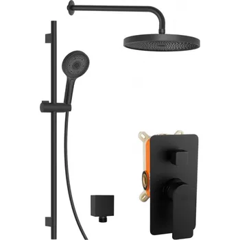 Sprchový set Kielle - Vega Sprchový set s baterií pod omítku, pro 2 spotřebiče, s příslušenstvím a tělesem, matná černá 20618SP24