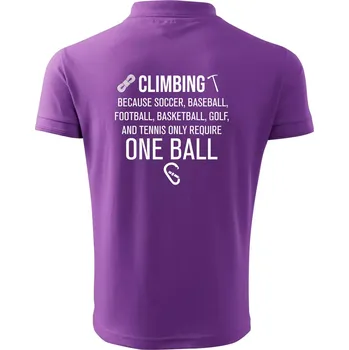 Pánská košile Climbing beacause one ball - Polokošile pánská Pique Polo 203 - M ( Fialová )