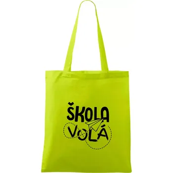 Nákupní taška Škola volá - Taška bavlněná - 42 x 38 cm ( Limetková )