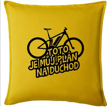 Polštář Ebike plán na důchod - Polštář 50x50 - 50x50 - Včetně výplně ( Žlutá )