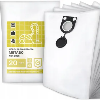 Příslušenství pro úklid 20x SÁČEK do VYSAVAČE Metabo ASR 2025 Syntetický Objemný Silný Sáčky G9