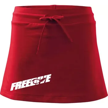Dámská sukně Freedive - nápis s potápěčem - Sportovní sukně - two in one - XS ( Červená )