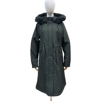 Zimní kabát/párka dlouhá MELIE AL304 barva: zelená-khaki, velikost: 44