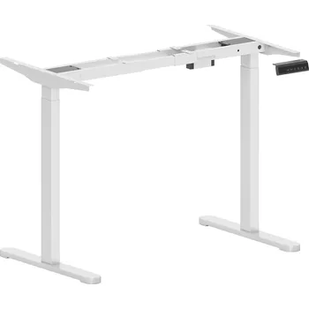 Psací stůl HOMCOM Elektrický rám stolu, výškově nastavitelný, s paměťovou funkcí, ocel, bílý