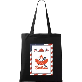 USA BBQ POSTER - Taška bavlněná - 42 x 38 cm ( Černá )