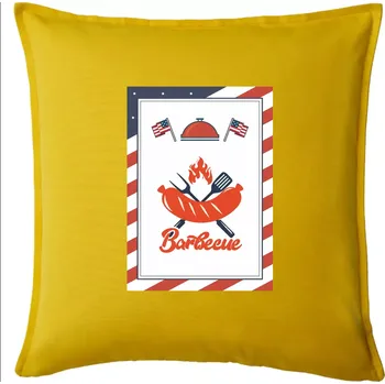 Polštář USA BBQ POSTER - Polštář 50x50 - 50x50 - Pouze potah ( Žlutá )