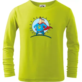 Táta superman - kluk - Triko dětské Long Sleeve - 146 cm/10 let ( Limetková )
