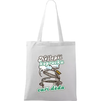 Nákupní taška Nejlepší koprovku vaří děda - Taška bavlněná - 42 x 38 cm ( Bílá )