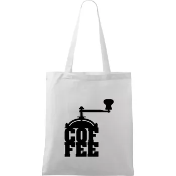 Coffee mlýnek - Taška bavlněná - 42 x 38 cm ( Bílá )