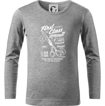 Chlapecké tričko First Class Barber - Triko dětské Long Sleeve - 122 cm/6 let ( Tmavě šedý melír )