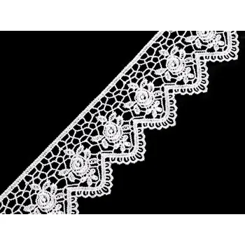 Krajka Vzdušná krajka šíře 45 mm benátská, barva 1 bílá