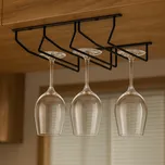 Wireli Třířadý držák sklenic / černý matný