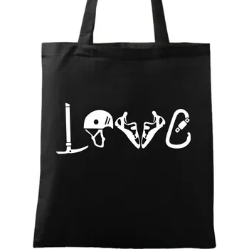Nákupní taška Bavlněná taška Lezecká Láska (Barva: Černá)