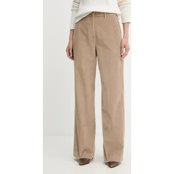 Dámské kalhoty Manšestrové kalhoty Weekend Max Mara TANIA dámské, béžová barva, high waist, 2525136092600 08X, vel. 34