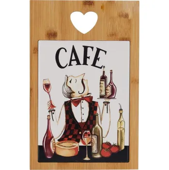 Kuchyňské prkénko EXCELLENT HOUSEWARE Sevírovací prkénko s keramickou kachlí CAFE KO-280000130cafe