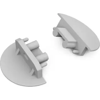 LED lišta koncovka GROOVE10 šedá WIRELI půlkulatá s otvorem pár 3202013602