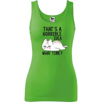 DOBRÝ TRIKO Dámské tílko s potiskem What time Velikost: XL, Barva: Fialová