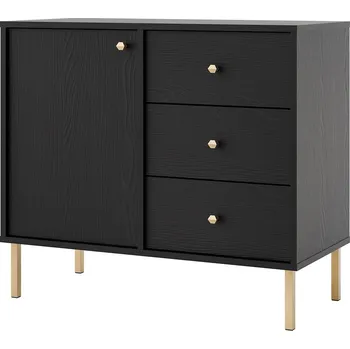 Komoda TOKYO 2 c | komoda 814 | 83,6 cm | černá grafit/zlatá