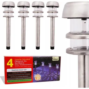 Venkovní osvětlení Solární lampa zapichovací Goliat stříbrná 28 cm 4 ks