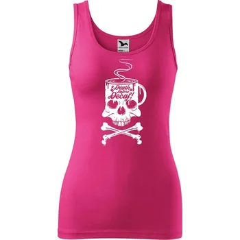 Dámské tričko DOBRÝ TRIKO Dámské tílko s potiskem Decaf Velikost: 2XL, Barva: Purpurová