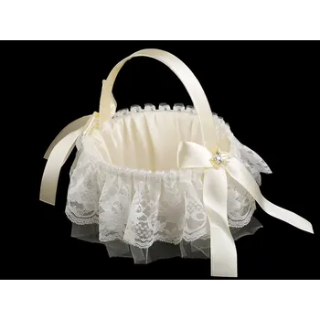 Svatební saténový košíček pro družičky, barva 4 krémová světlá