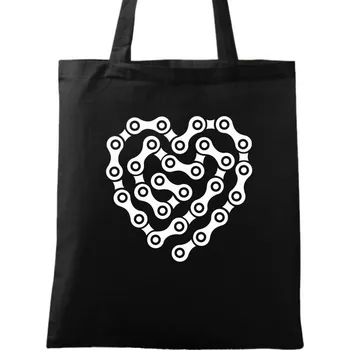 Bavlněná taška Srdce z Řetězu (Barva: Černá)