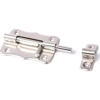 Zástrč na dveře s kulatým jezdcem, model 385 - 80 mm, nikl, XL-TOOLS