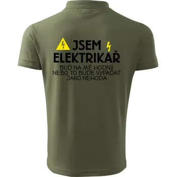 Pánská košile Jsem elektrikář - nehoda - Polokošile pánská Pique Polo 203 - M ( Khaki )