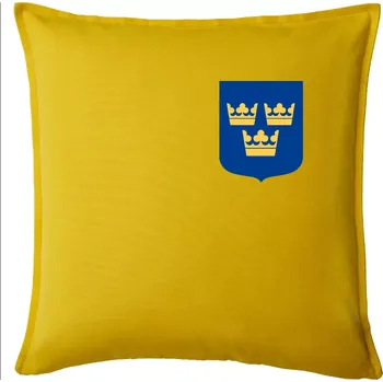 Polštář Švédský znak tři korunky na prso - Polštář 50x50 - 50x50 - Pouze potah ( Žlutá )