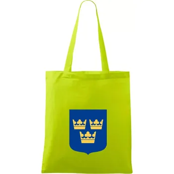 Švédský znak tři korunky velký - Taška bavlněná - 42 x 38 cm ( Limetková )