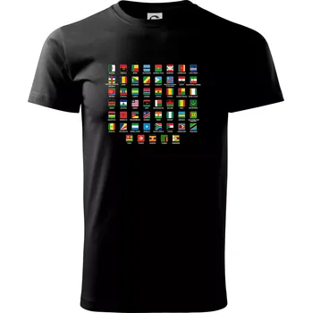 Pánské tričko Vlajky států - Afrika - Triko extra velké (5-8XL) - 8XL ( Černá )