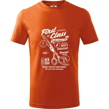 Chlapecké oblečení First Class Barber - Tričko dětské bavlněné - 104-110cm / 3-4 roky ( Oranžová )