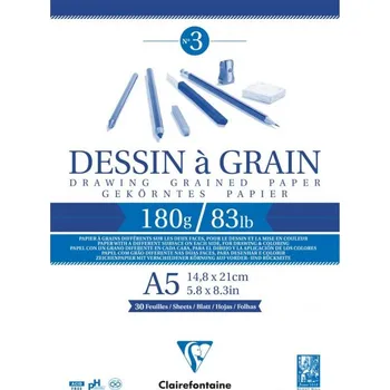 Clairefontaine Skicák lehce zrnitý Dessin a Grain (180g/m2, 30 listů) A5 - lepený