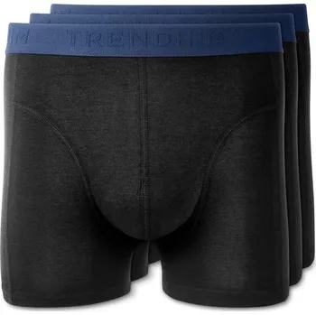 Boxerky L - FreeFeel | Balení 3 ks černých bambusových boxerek s královsky modrým pasem - Trendhim