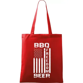 USA BBQ Freedom beer - Taška bavlněná - 42 x 38 cm ( Červená )