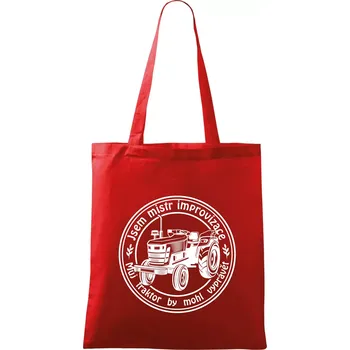 Mistr improvizace starý traktor - Taška bavlněná - 42 x 38 cm ( Červená )