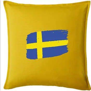 Polštář Švédsko vlajka štětkou - Polštář 50x50 - 50x50 - Pouze potah ( Žlutá )