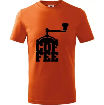 Coffee mlýnek - Tričko dětské bavlněné - 122 cm/6 let ( Oranžová )