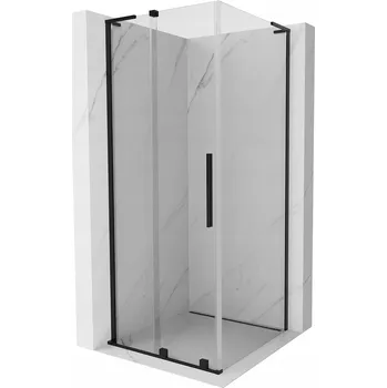 MEXEN VELAR L SPRCHOVÝ KOUT POSUVNÝ 90X90 CM TRANSPARENTNÍ ČERNÝ