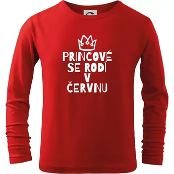 Chlapecké tričko Princové se rodí v červnu - Triko dětské Long Sleeve - 134 cm/8 let ( Červená )