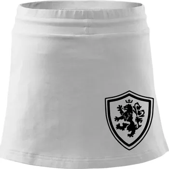 Dámská sukně Český lev erb na prsu a na zádech - Sportovní sukně - two in one - M ( Bílá )