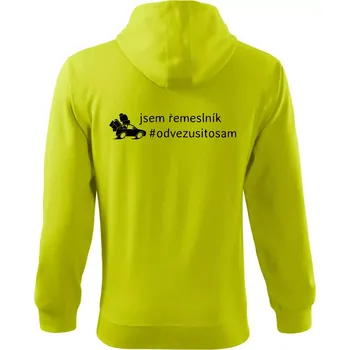 Pánská mikina Odvezu si to sám - Mikina s kapucí na zip trendy zipper - 2XL ( Limetková )