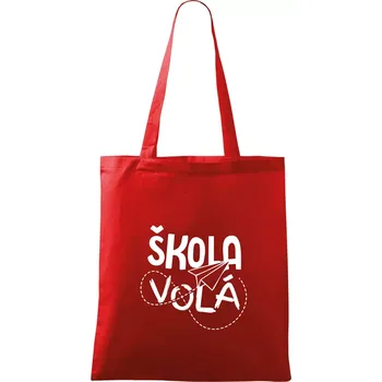Nákupní taška Škola volá - Taška bavlněná - 42 x 38 cm ( Červená )