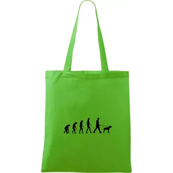 Nákupní taška Evoluce pes ohař - Taška bavlněná - 42 x 38 cm ( Apple Green )