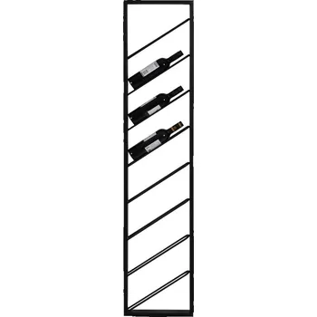 Stojan na víno Černý nástěnný kovový regál na víno počet lahví 8 36x160x6 cm Malbeo – Light & Living ID_1721388