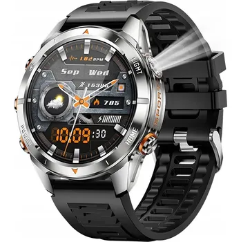 Hodinky Pánské hodinky KT80 stříbrné pouzdro CZ PL Menu VODĚODOLNÁ SVÍTILNA 515 mAh