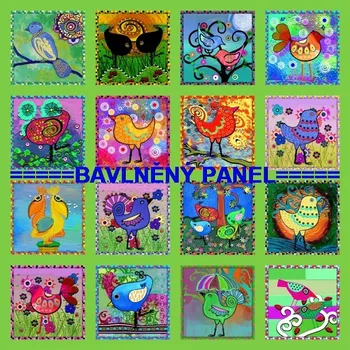 Panel bavlna - sada motivů-133-88 PTÁČCI