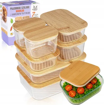 Dóza na potraviny 7x ŽÁROUVZDORNÉ SKLENĚNÉ DÓZY NA POTRAVINY, VZDUCHOTĚSNÉ OBĚDOVÉ BOXY S VÍKEM