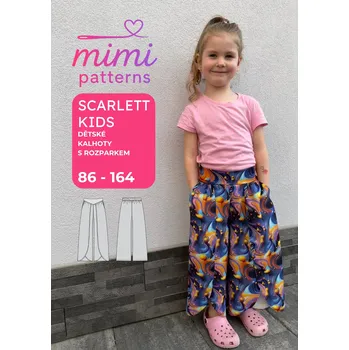 Nit Dětský střih na kalhoty s rozparkem Scarlett, 86-164, komerční střih | MIMI patterns - Tištěný střih